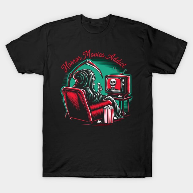 Horror Movie Addict T-Shirt by Trendsdk